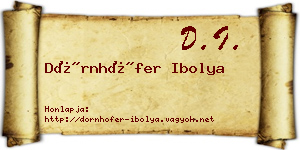Dörnhöfer Ibolya névjegykártya